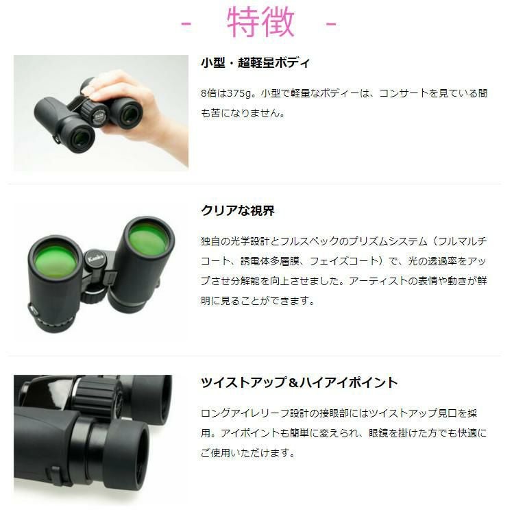 ケンコー 8倍双眼鏡 ウルトラビューEXコンパクト 8×32  ポーチ・ストラップ付