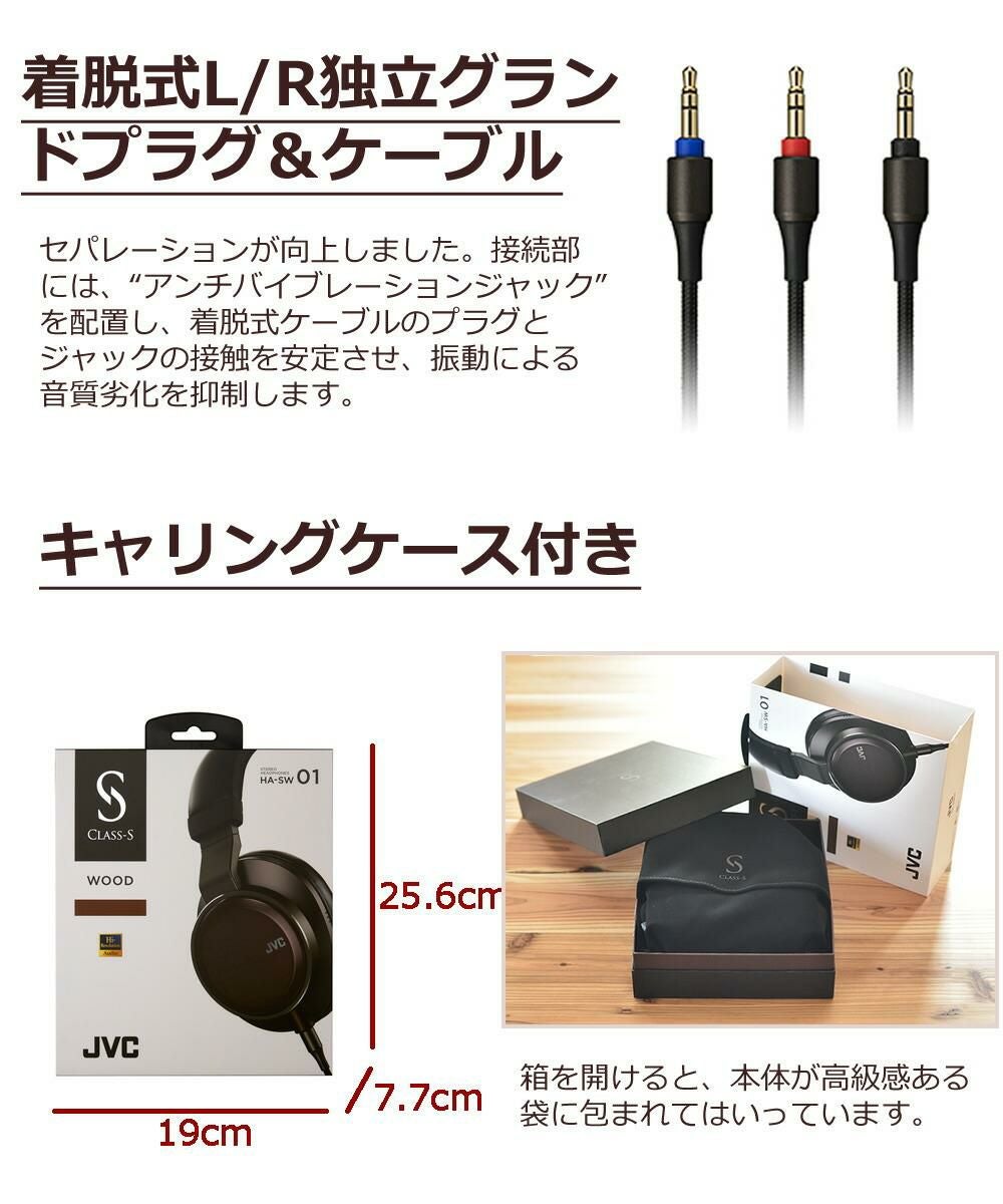 ハイレゾヘッドホン JVC HA-SW01 WOOD01 ブラック ヘッドホン ハイレゾ