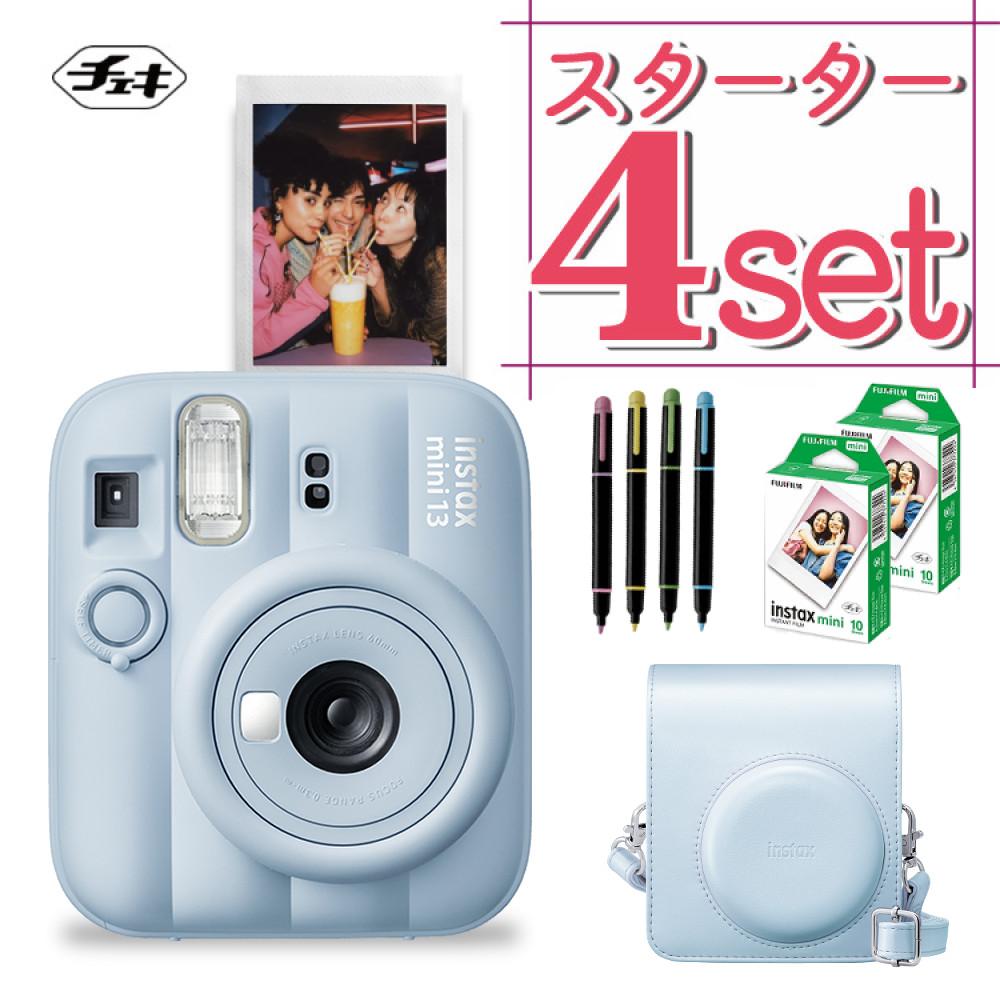 富士フイルム チェキ instax mini 12 インスタントカメラ パステルブルー 4点セット