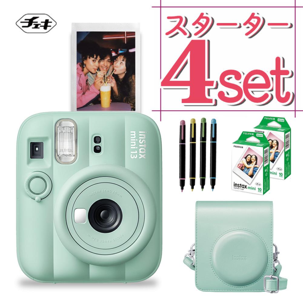 富士フイルム チェキ インスタントカメラ instax mini 12 ミントグリーン 4点セット