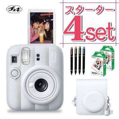 富士フイルム チェキ インスタントカメラ instax mini 12 クレイホワイト 4点セット