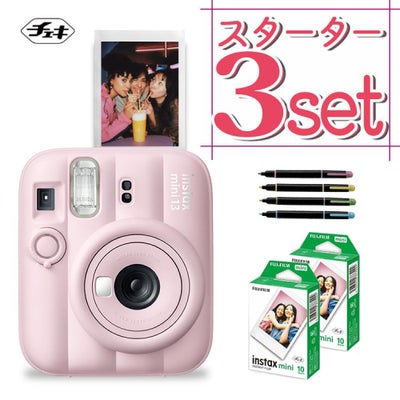 富士フイルム チェキ インスタントカメラ instax mini 12 ブロッサムピンク 3点セット