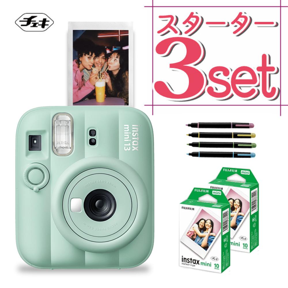 富士フイルム チェキ インスタントカメラ instax mini 12 ミントグリーン 3点セット