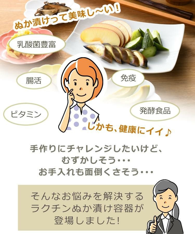 みたけ 発酵ぬかどこ付き  冷蔵庫用 オークス レイエ ぬか漬け容器 ぬかどこボックス LES3201 1kg 発酵ぬか床 対応サイズ しゃもじ付き スリム Leye 糠漬け 漬物