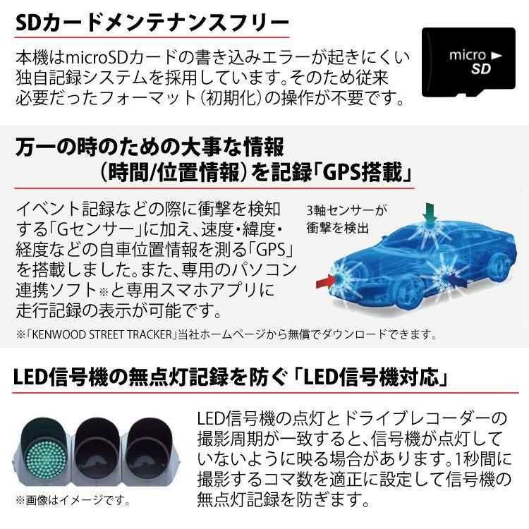 車載ケーブル付 ドライブレコーダー ドラレコ ケンウッド DRV-CW560