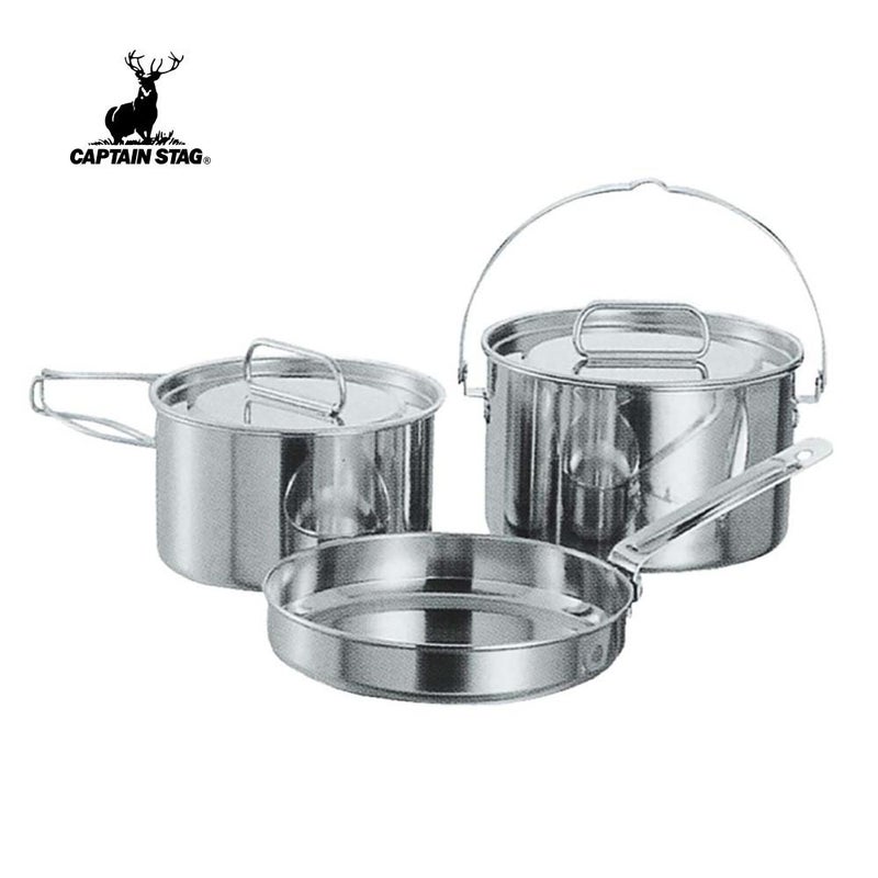 キャプテンスタッグ クッカーセット <br>M-5530 ラグナステンレスクッカーMセット