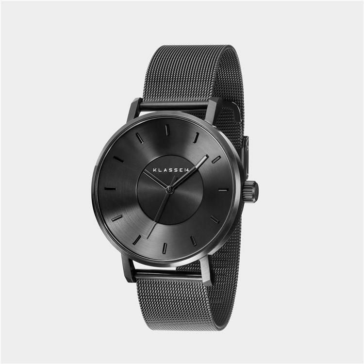セット  正規品/2年保証 KLASSE14 クラスフォーティーン VO17BK005M ボラーレ ダークメタル ブラック 42mm メッシュ メンズ  カジュアル ビジネス ＆ バングル M サイズ