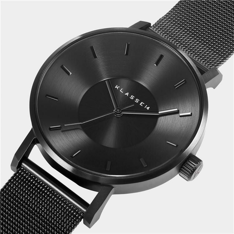 セット  正規品/2年保証 KLASSE14 クラスフォーティーン VO17BK005M ボラーレ ダークメタル ブラック 42mm メッシュ メンズ  カジュアル ビジネス ＆ バングル M サイズ