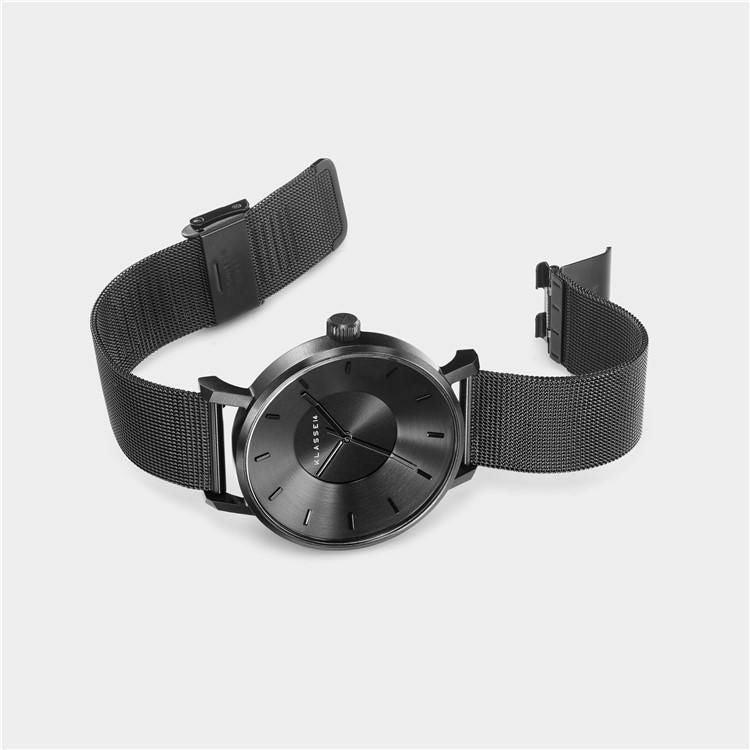 セット  正規品/2年保証 KLASSE14 クラスフォーティーン VO17BK005M ボラーレ ダークメタル ブラック 42mm メッシュ メンズ  カジュアル ビジネス ＆ バングル M サイズ
