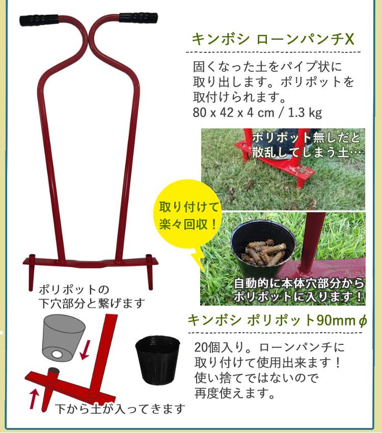 初心者安心 芝生お手入れ10点セット  キンボシ 手動 芝刈機 キンボシ ハッピーバーディモアー GSB-2000H  日本製・保証1年  他 芝生鋏 ローンパンチX ローンスパイクJr レーキ 等 エアレー