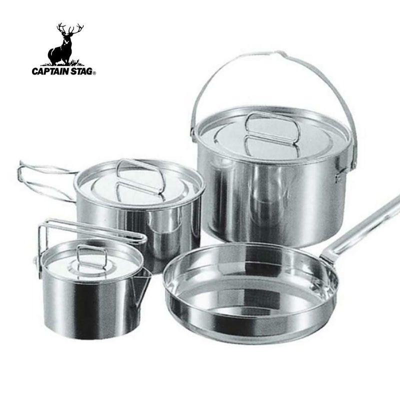 キャプテンスタッグ クッカーセット <br>M-5504 ラグナステンレスクッカーLセット クックウェア