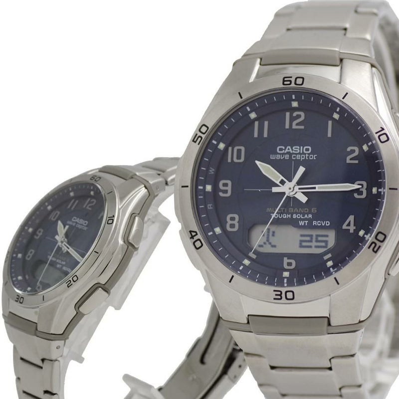 CASIO カシオ  wave ceptor ウェーブセプター   WVA-M640D-2A2JF メンズ ネイビー 時計ケース＆クロスセット