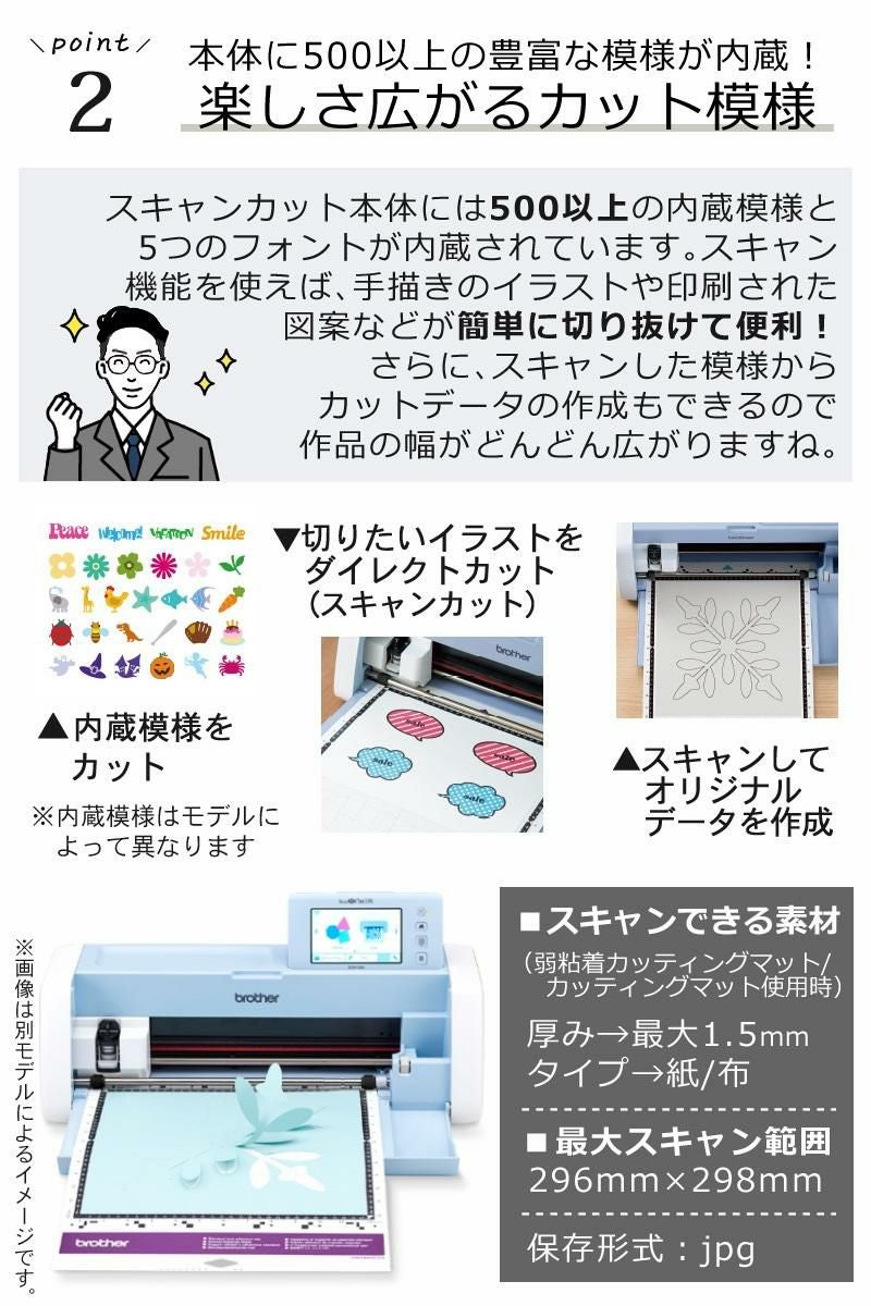 初心者応援 5点セット  ブラザー カッティングマシン ScanNCut CM300 スキャンカット ステッカー 小物 店舗 CMZ0102 Brother