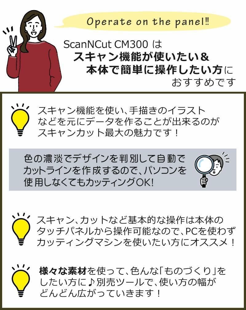 初心者応援 5点セット  ブラザー カッティングマシン ScanNCut CM300 スキャンカット ステッカー 小物 店舗 CMZ0102 Brother