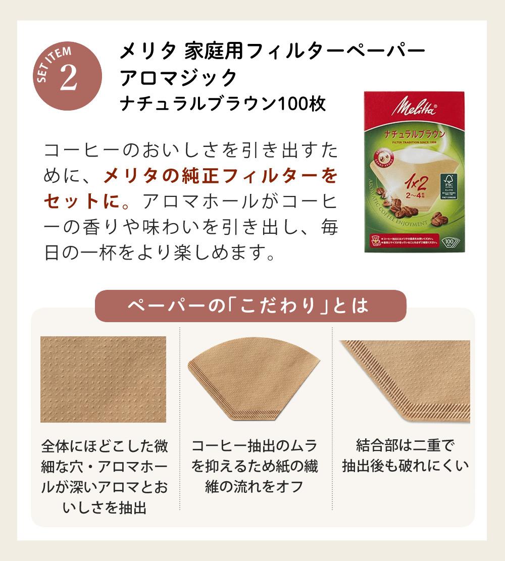 ペーパーフィルターセット <br>メリタ コーヒーメーカー オルフィプラス  SKT53-1-B ブラック 2～5杯用 ペーパードリップ式 浄水フィルター アイスコーヒー SKT531B  おうちcafe