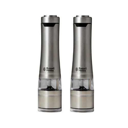 ラッセルホブス 電動ミルソルト＆ペッパー 2本入り  7922JP 塩 胡椒 卓上 Russell Hobbs おしゃれ シンプル 挽き方調整 ペッパーミル ソルトミル スパイスミル