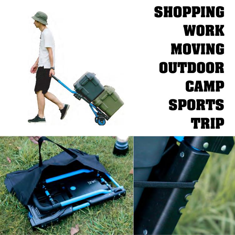 HANAOKA F-CART 2x4  ブルー  花岡 折りたたみ式 2WAY フラットカート ツーバイフォー <br> ラッピング不可