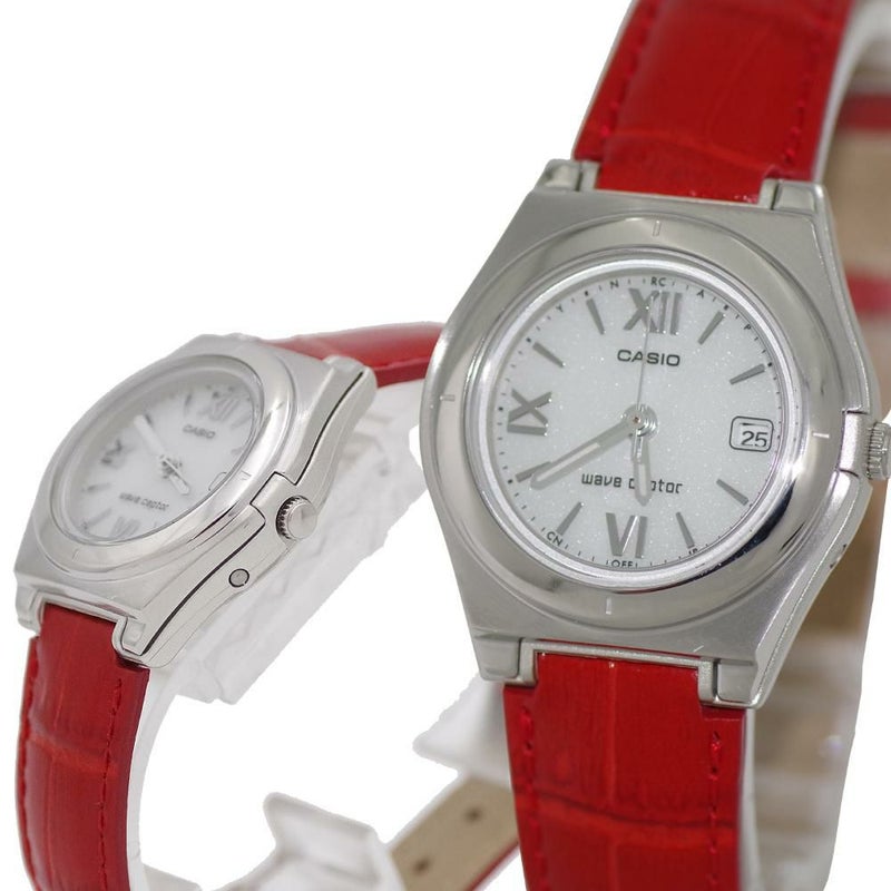 CASIO wave ceptor  LWQ-10LJ-4A2JF＆DQD-805J-8JF レディース レッド  置き時計セット