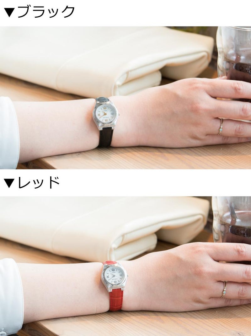 CASIO wave ceptor  LWQ-10LJ-4A2JF＆DQD-805J-8JF レディース レッド  置き時計セット