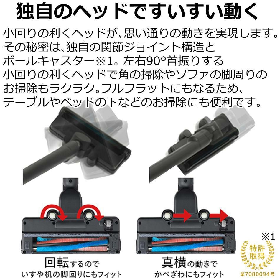 ツインバード TC-E264B コードレススティック型クリーナー ブラック