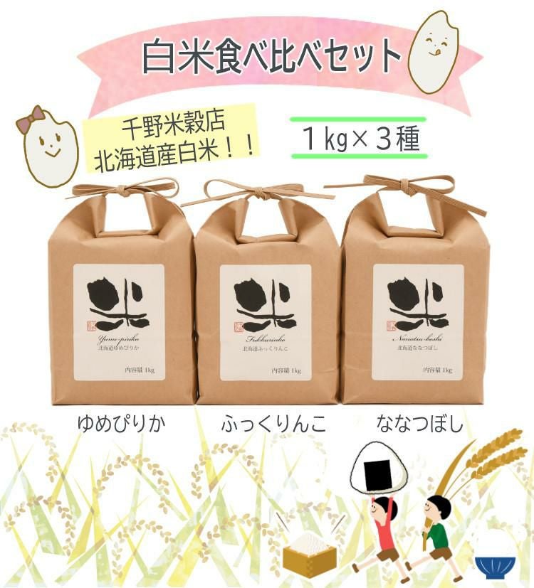 北海道米 3種合計3Kg 食べ比べセット ハリオ 蓋がガラスのIH対応ご飯釜 雪平 GIS-200 両手鍋 炊飯 ご飯釜 IH 鍋 フッ素コート お米 ラッピング不可