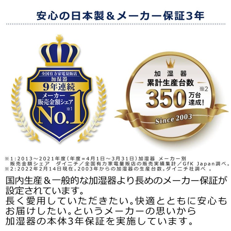 木造和室16畳まで/プレハブ洋室27畳まで ダイニチ ハイブリッド式 加湿器 HD-LX1022 W  サンドホワイト LX タイプ 2022年モデル 日本製 保証3年 省エネ コンパクト 静音  加湿機 ラッピング不可