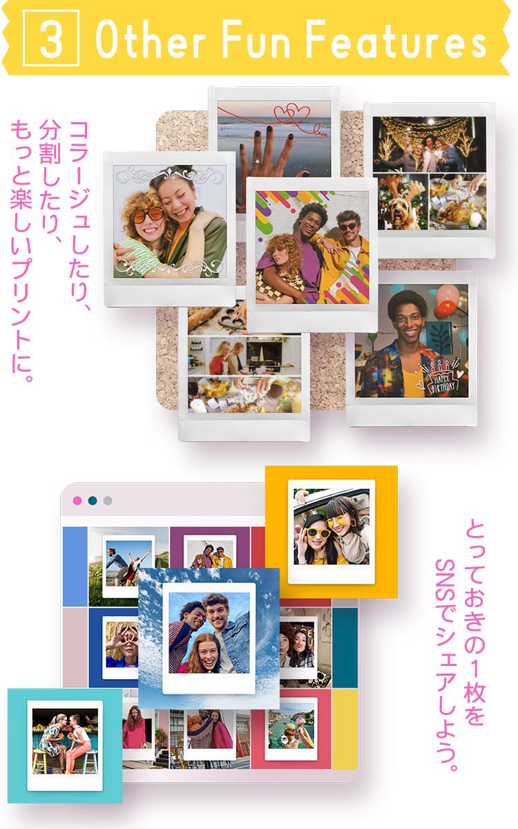 富士フイルム  チェキ instax Pal ＆ SQUARE Link ホワイト ピンク グリーン ブルー 7点セット  スクエアサイズ セット