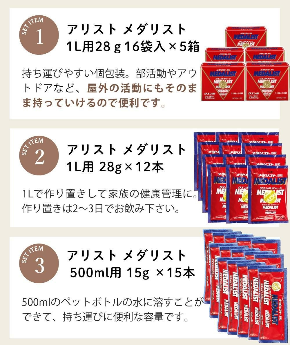 メダリスト クエン酸 1L用 16袋入 5箱 + 1L用 28g 12本 + 500ml用 15g