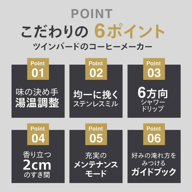 ツインバード 全自動コーヒーメーカー CM-D465B  6杯用 ラッピング不可