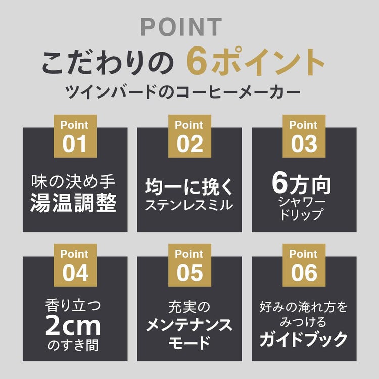 ツインバード 全自動コーヒーメーカー CM-D465B  6杯用 ラッピング不可