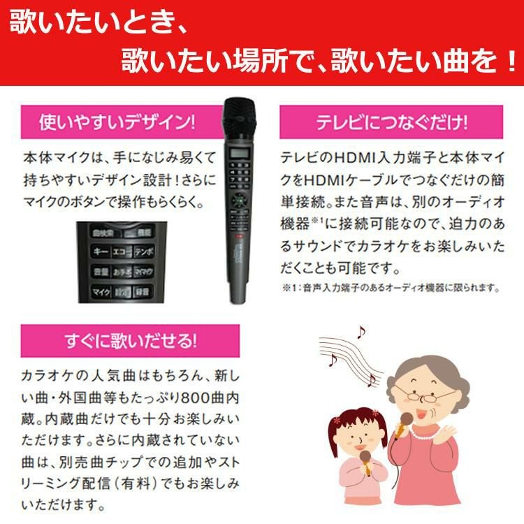 オンステージ パーソナルカラオケ PK-WA05 ＆ 単3電池 ＆ マイクロ