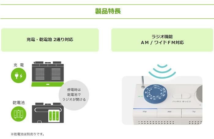 単3電池付 キングジム ラジオ付き ワイヤレススピーカー お手元スピーカー 単3電池＆クロス付き AM20