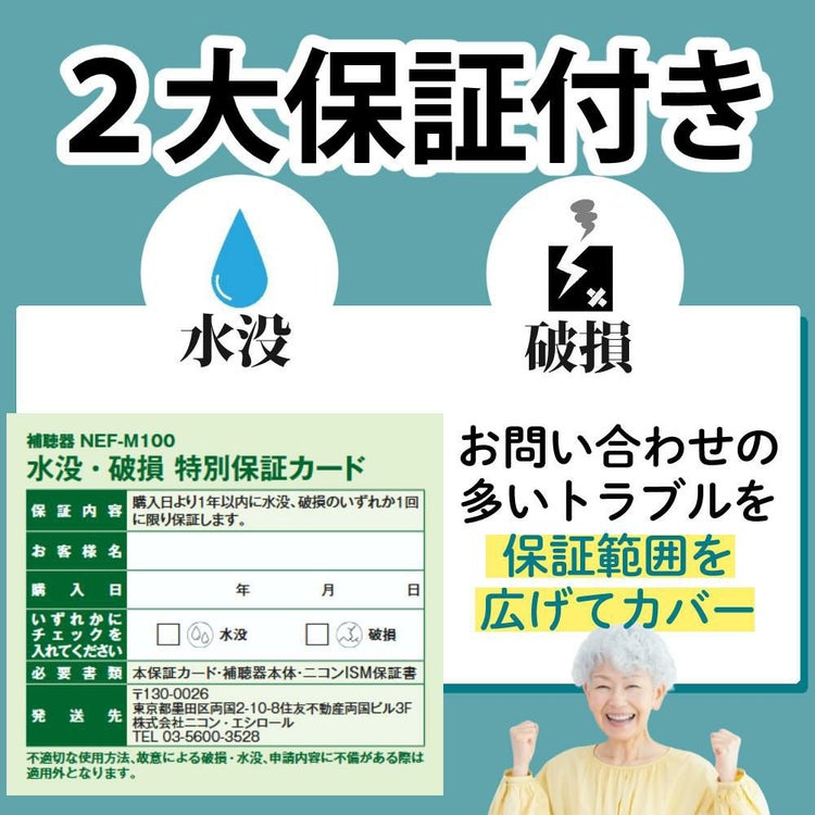 両耳用 補聴器 ニコン・エシロール NEF-M100S 2点  左右  耳穴型デジタル＋空気電池 PR41 60個＋選べる特典付セット