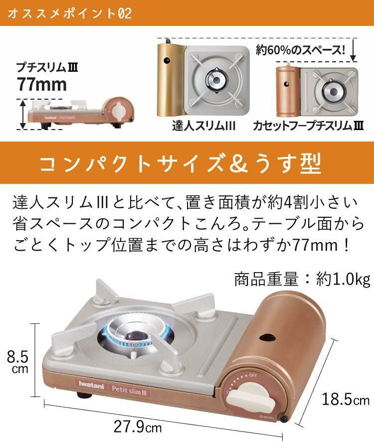 イワタニ カセットコンロ プチスリム3 CB-JRC-PS3 4点セット