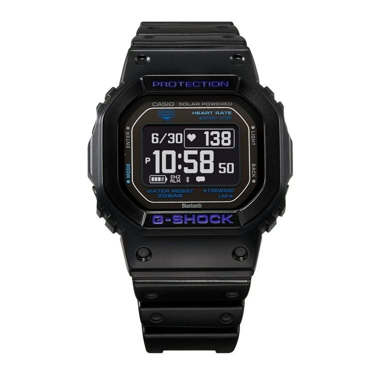 カシオ ジーショック 腕時計 ジースクワッド ソーラー USB充電 Bluetooth メンズ 国内正規品 DW-H5600-1A2JR 木製時計スタンド付