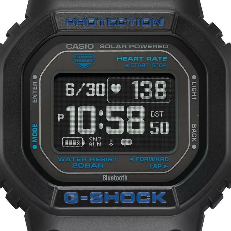 カシオ ジーショック 腕時計 ジースクワッド ソーラー USB充電 Bluetooth メンズ 国内正規品 DW-H5600-1A2JR 木製時計スタンド付