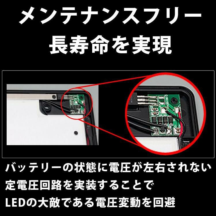（2枚セット/普通車用/12V）クロームメッキ 字光式ナンバープレート 井上工業 2468-12V-M LEDパーフェクトecoII 純国産 日本製 車検対応 カー用品