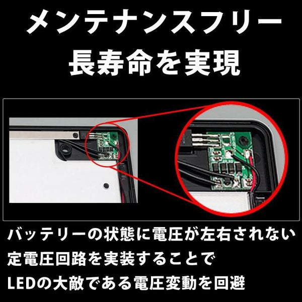 （2枚セット/普通車用/12V）クロームメッキ 字光式ナンバープレート 井上工業 2468-12V-M LEDパーフェクトecoII 純国産 日本製 車検対応 カー用品