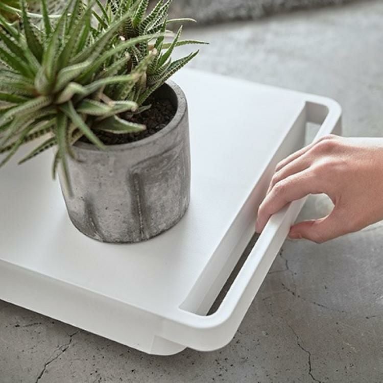 山崎実業 YAMAZAKI  532 台車 タワー tower ブラック/ホワイト  シンプル 押し入れ収納 整理 取っ手付き 耐荷重 約100kg ラッピング不可