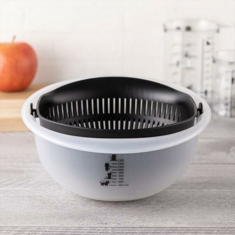 貝印 DF4701 Nyammy ニャミー  ねこのザル・ボウル かわいい キッチングッズ 水切り・水切りカゴ・野菜洗い・キッチン用品 KAI