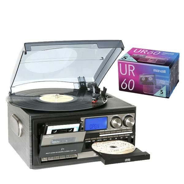 カセットテープ5本付きセット レコードプレーヤー ターンテーブル CD