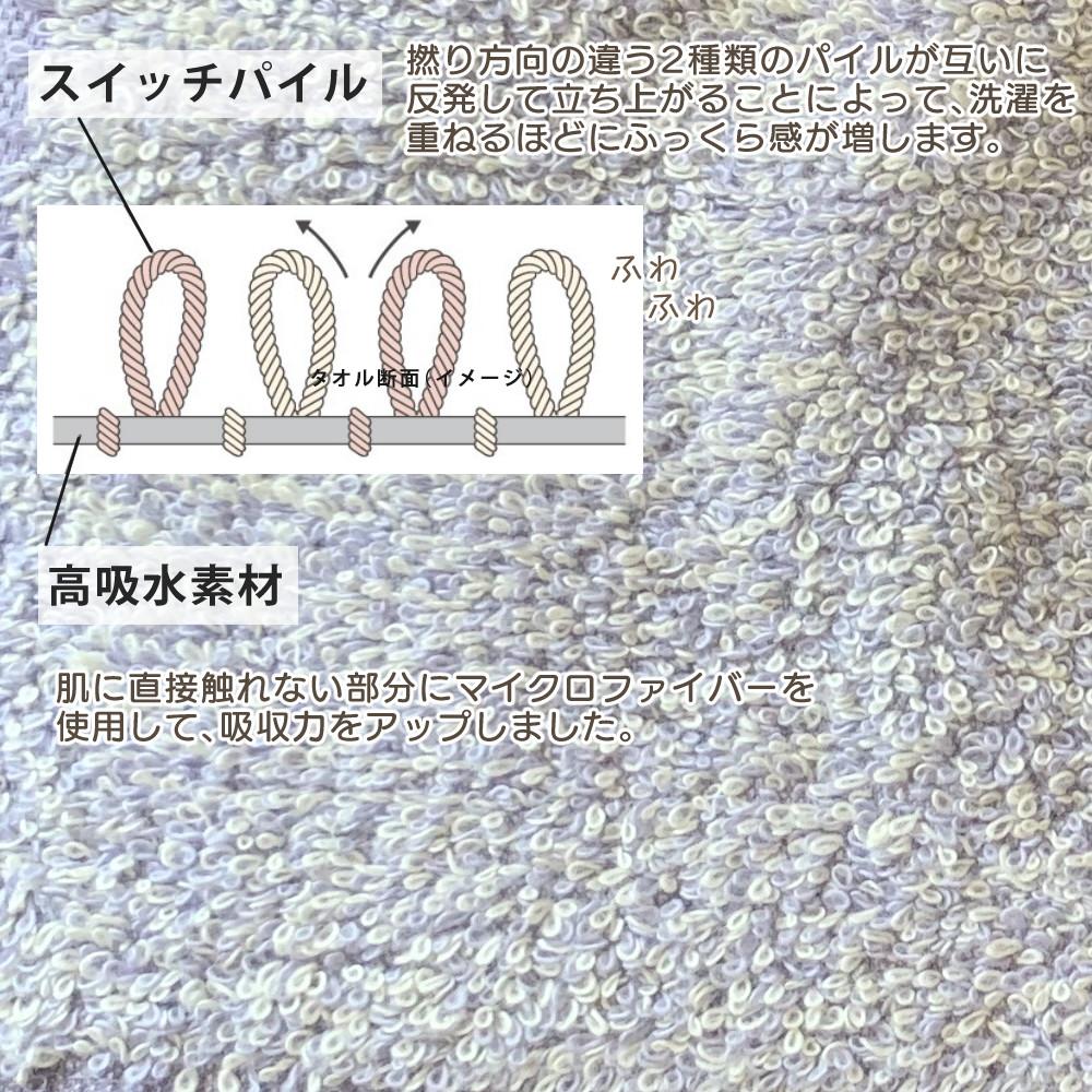 ココチエナ スリムバスタオル サイズ 34×120cm 小さめ ミニバスタオル 半分 ハーフ 高吸水 抗菌  4枚セット