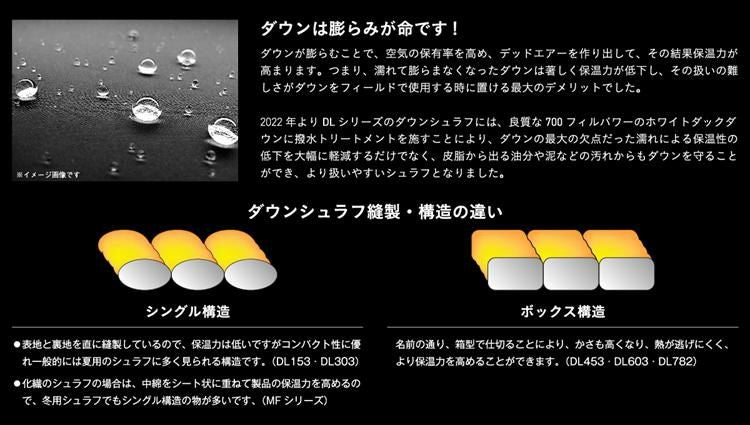 プロモンテ DL453 コンパクト 撥水 ダウンシュラフ450g オリーブ×C