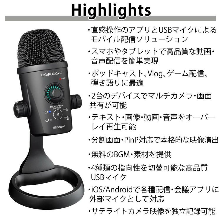 Roland ローランド GOPOD CAST USBマイク ラッピング不可