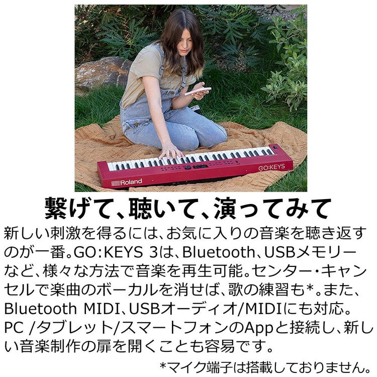ローランド Roland GO:KEYS 3 GOKEYS3-RD キーボード 61鍵盤 ダークレッド 選べる特典セット ラッピング不可