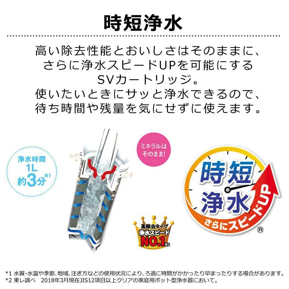 東レ トレビーノ ポット型浄水器 1.2L PT306SV 高除去タイプ 交換用カートリッジセット
