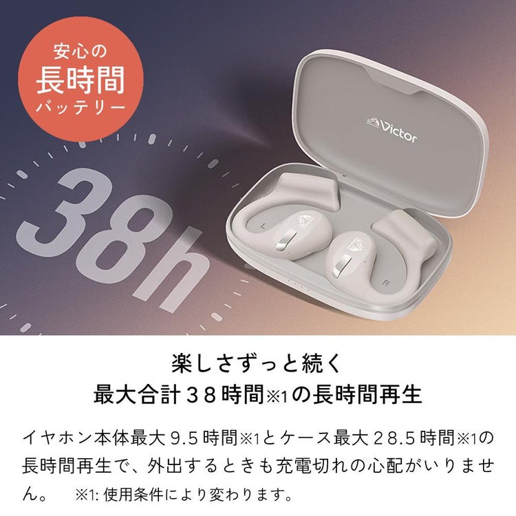 Victor ビクター イヤホン HA-NP50T  ブラック/ベージュ/セージグリーン  オープンイヤーイヤホン ワイヤレス イヤホン