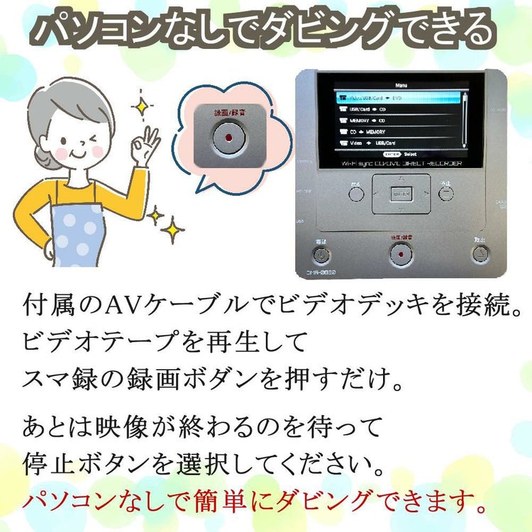 とうしょう メディアレコーダー パソコン要らず 録右ェ門2スマ録　DMR-0820 ＆ HDMIケーブル 3m ＆ クロス付き 3点セット