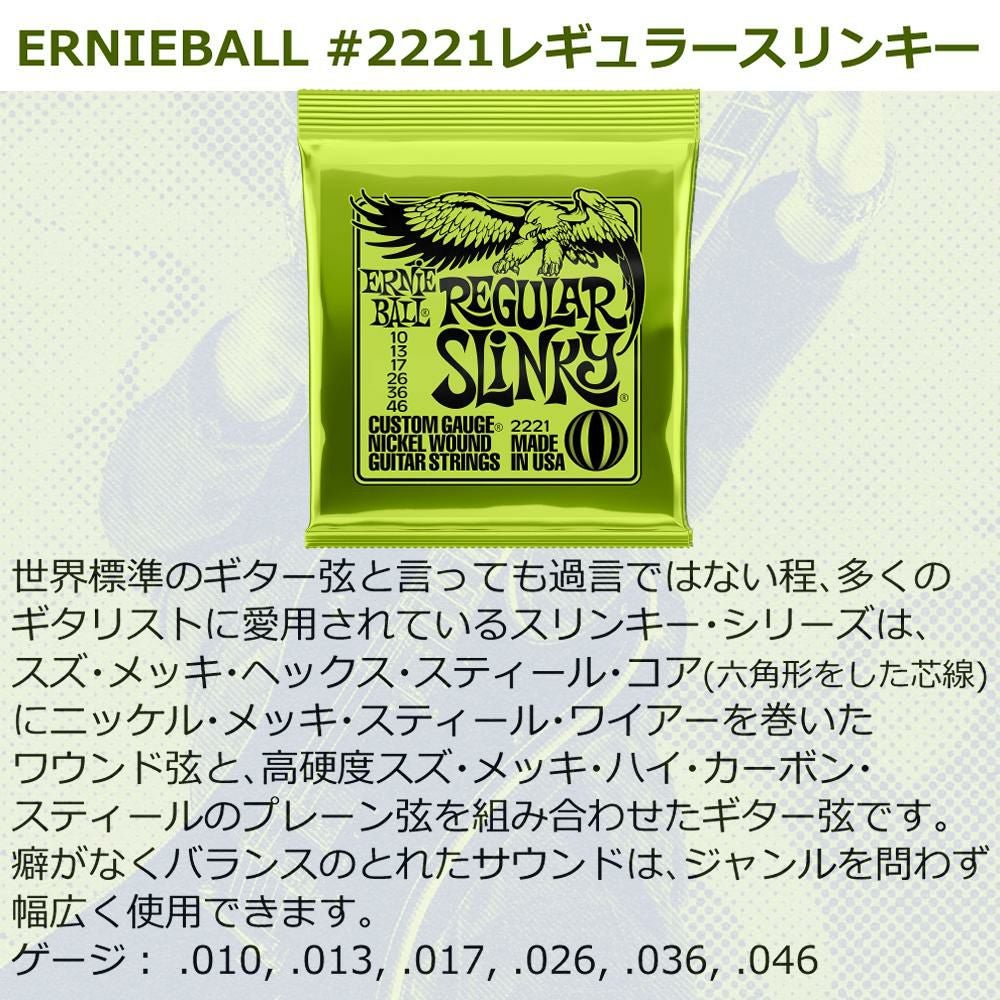 アーニーボール ERNIEBALL エレキギター弦 6枚セット