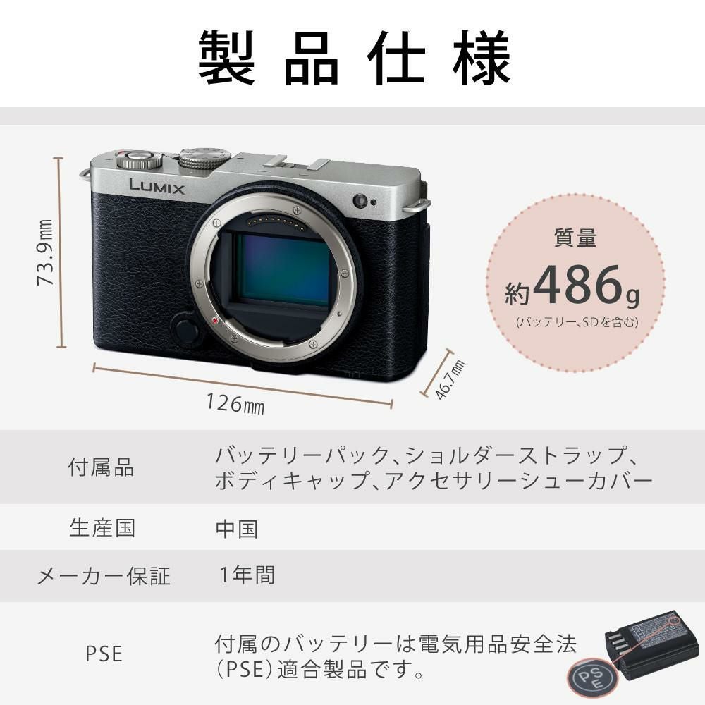 パナソニック ミラーレスカメラ LUMIX S9 ボディ DC-S9 SD＆アダプタ等5点セット